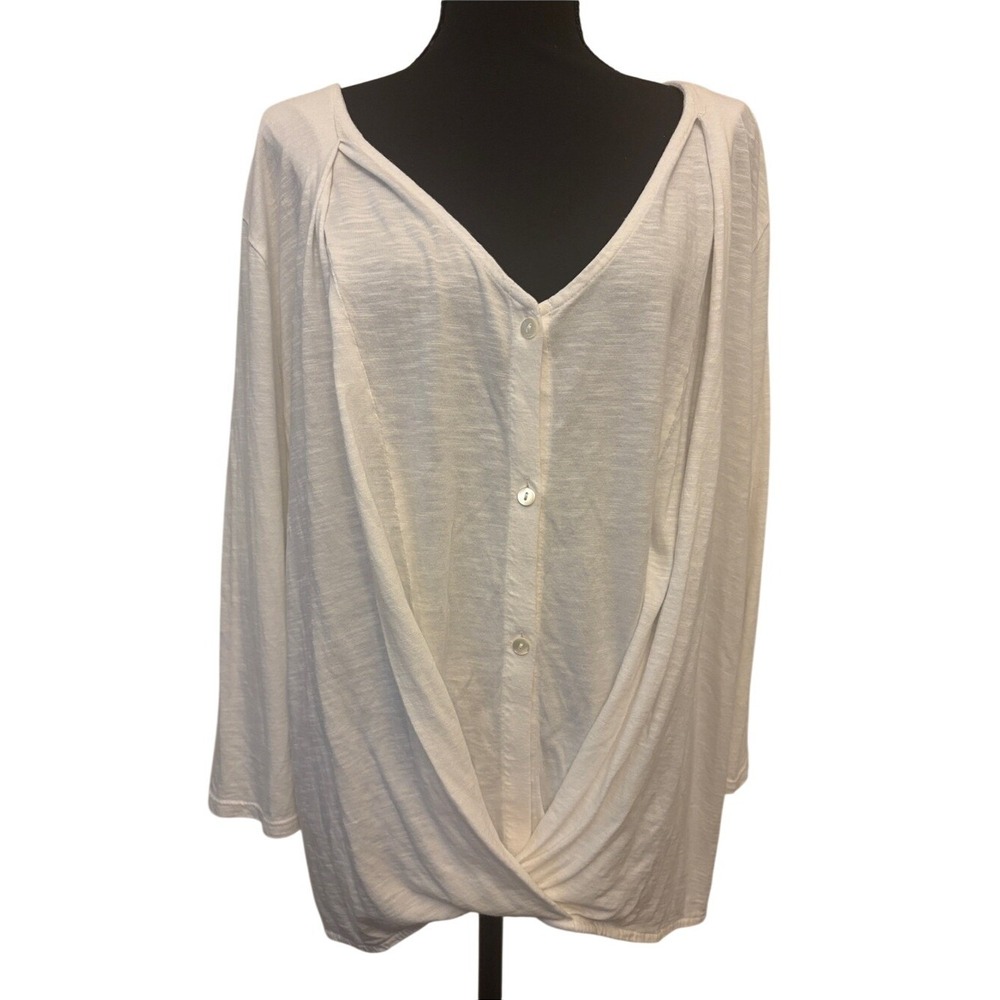 J. Jill Pure Jill Cotton Cross Front White Women's Top Size XL